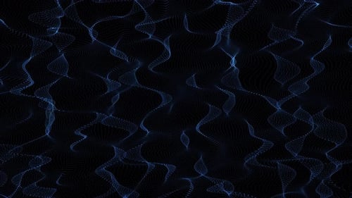 Abstract Blue Particle Waves Flowing Digital Background