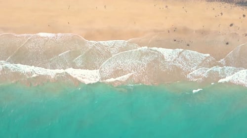 Summer seascape beautiful waves, blue sea water in sunny day. Esquinzo beach, Spain, Canary Island T