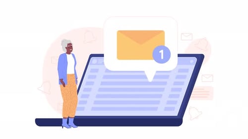 Animated Getting Email on Laptop