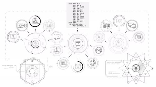 Futuristic Technology Network Data Hub UI Animation