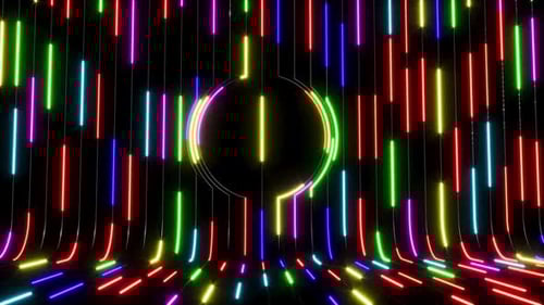 Maquette de ligne courbe de couleur néon