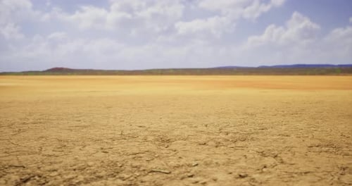 Slow Zoom on Dry Cracked Earth Environmental Background