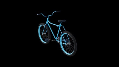 Blue Bicycle Rear View Alpha Channel