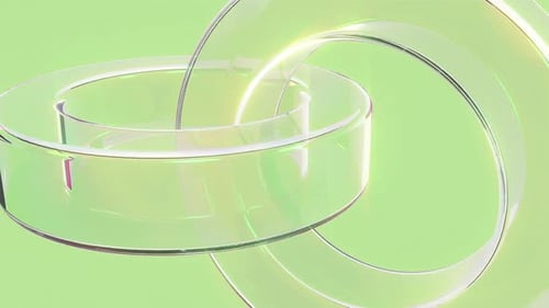 Glass Shape Tube on Green Bg Intro Rotate Endless
