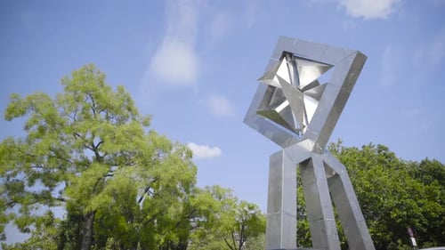 Modern sculpture moving in the wind (Berlin, Germany)