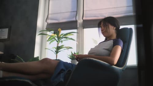 Teenager with Anxious Disorder on Therapy in Psychological Office