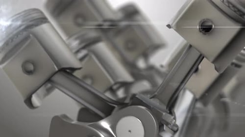 Animation of Engine Pistons Working Continuously