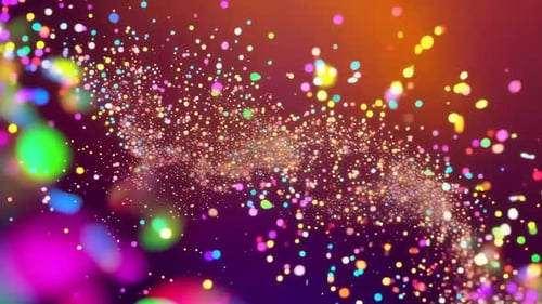 Fundo abstrato de partículas de bokeh com ponto brilhante colorido