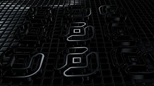 Floating Background with Black Cubes, Unique Design, Shapes, 3D Render, Exclusive, Reflection