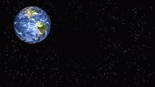 Realistic Spinning Earth in Space with Stars