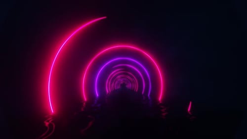 Dive into a neon dreamscape tunnel with vibrant colors