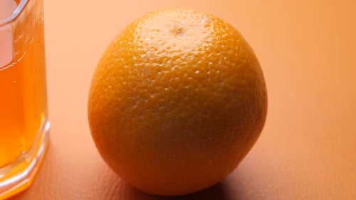 Fresh Orange Fruit and Orange Juice Still Life