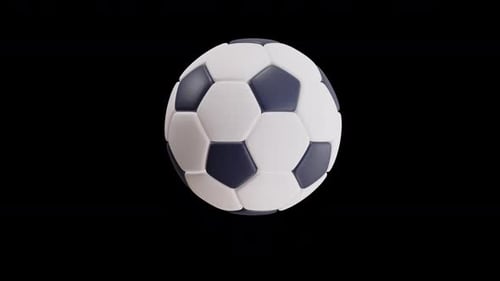 Blue and white halftone soccer ball illustration on white background