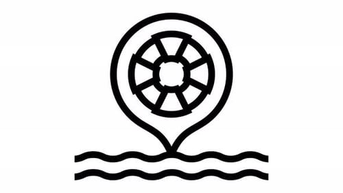 Animated Ship Wheel Location Pin Reveal