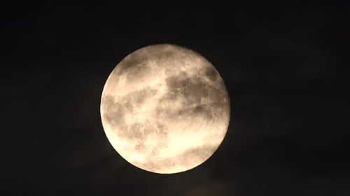 Close Up of a Glowing Full Moon