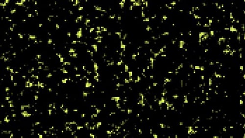 Flickering Yellow Pixel Glitch Digital Background Loop