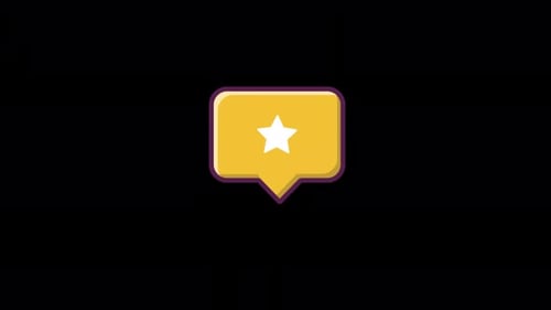 Sternsymbol-Popup. Animationsvideo zum Konzept von Social Media-Benachrichtigungssymbolen — transparent