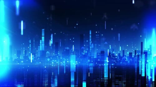 Blaue Schleife mit Unternehmenshintergrund