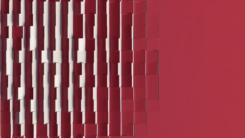 Collection de temps de jeu : animation en boucle de transition de cubes se déplaçant sur un fond rouge clair