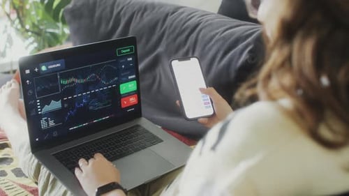 Girl Trading Online at Home
