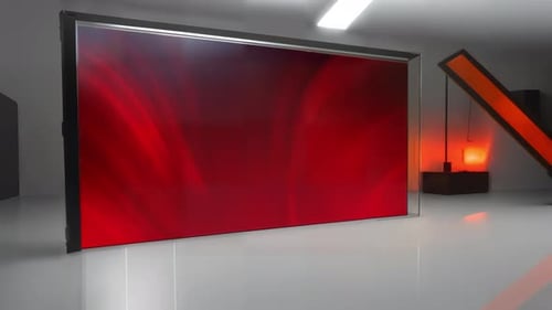 Abstract Fluid Red Background Animation in Virtual Broadcast Studio