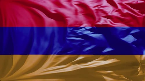Waving Flag of Armenia Realistic Looping Animation