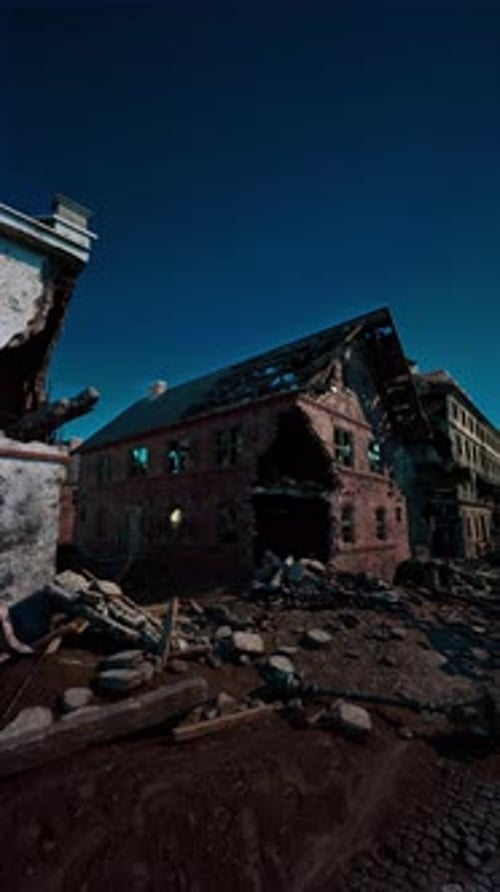 Old Building Amidst Dirt Field