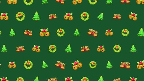 Seamless Christmas Icons Festive Pattern Loop