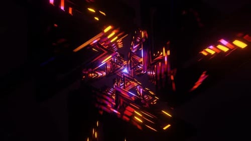 Vibrant and Radiant Seamless Loop Featuring a Mesmerizing Neon Hypnotic Pattern for VJs