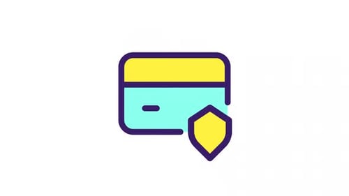 Icône Ui couleur de sécurité de la carte animée