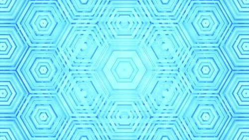 Animated Blue Hexagon Geometric Pattern Loop Background