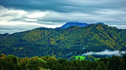 Austria, Central Europe - A Stunning Scenery With Fog Hovering Low Amidst the Central Alps - Timelap