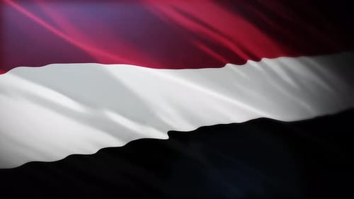 Realistic Waving Flag of Yemen Seamless Loop