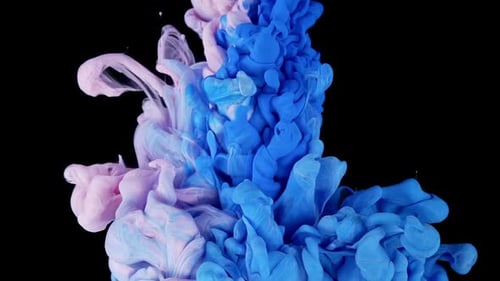 Whispering Ink Textures Vibrant Cloud Formation in Water with Dynamic Color Mix Purple Blue Pink