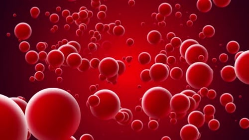Abstract Red Spheres Floating in Seamless Loop Background