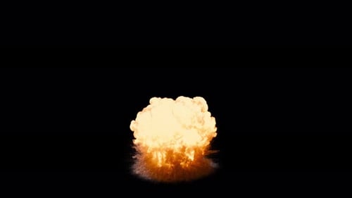 Realistic Large Explosion with Fire and Smoke Alpha Channel