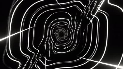 White Neon Spiral Shine Background Vj Loop In 4K