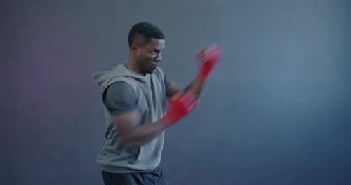 Man Training Boxing Moves