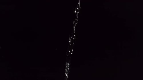 Close Up of Flowing Water on Black