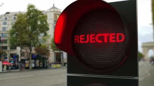 REJECTED Text on Red Traffic Light Signal