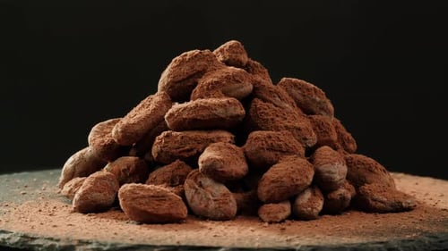 Mountain of Chocolate Truffles Coated in Cocoa Powder