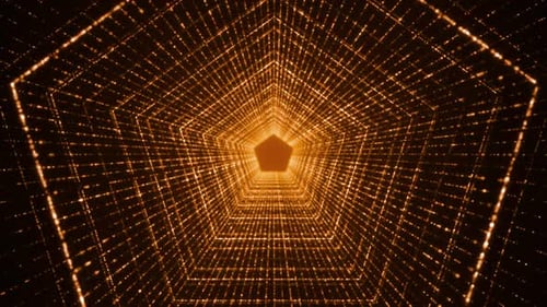 fundo abstrato com partícula de túnel do pentágono, estrela de Natal, fundo de festa de Natal