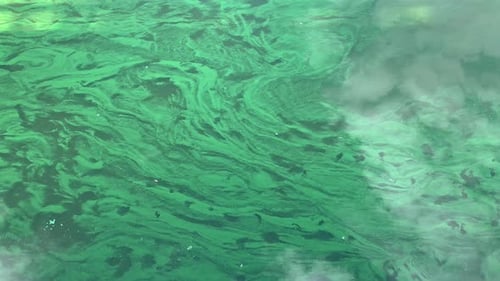 Art colorfull green background, liquid element reflection clouds