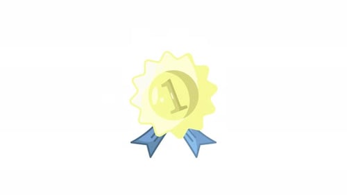 Animated Modern First Place Gold Award Badge