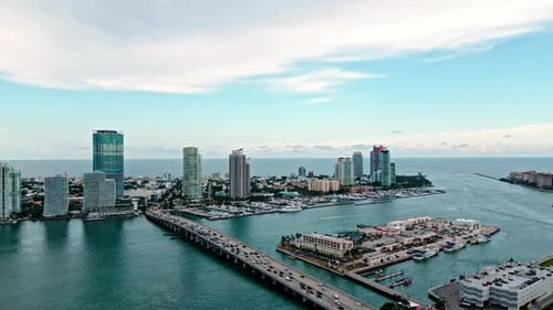 Miami Beach South Beach Miami Beach Skyline Miami Cityscape Aerial View Top View of Miami Coastline