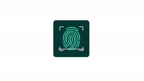 Animated Fingerprint Scan Security Technology Icon