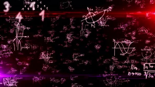 Abstract Animated Mathematical Formulas and Science Background