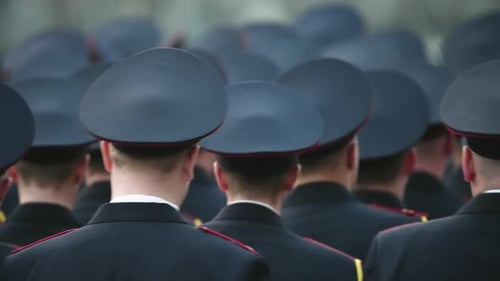 Massed Ranks of Police or Military Personnel