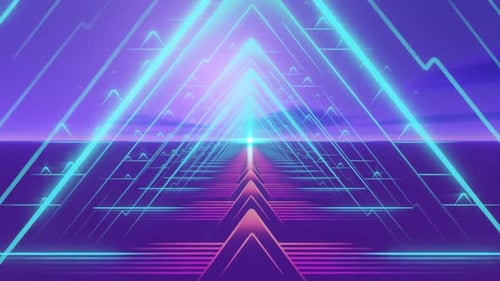 3d render, retrowave VJ futuristic cinematic background, endless loop