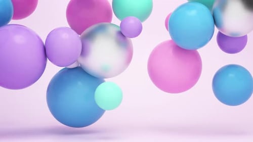 Animation en boucle 4k de boules flottantes colorées